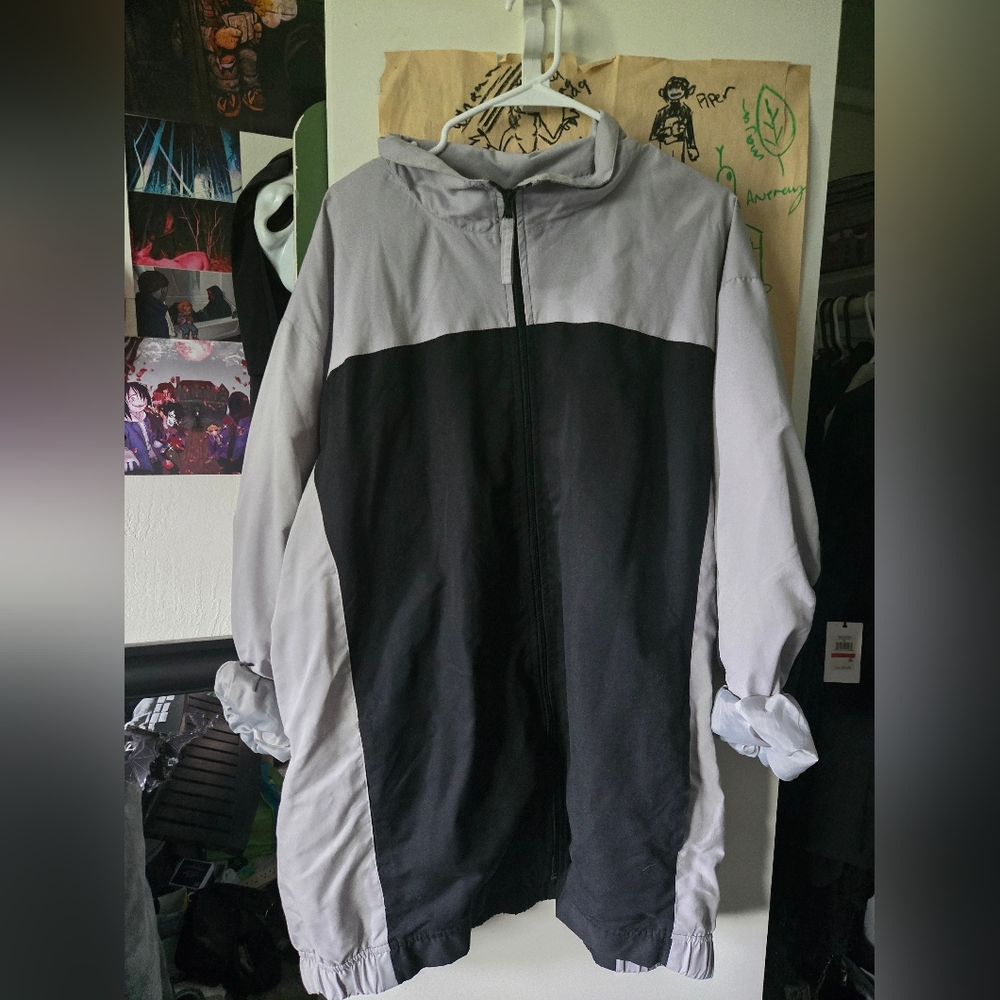 Simply For Sports Black & Grey Windbreaker Jacket